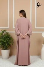 Fancy Ajooba Embroidery Abaya – Dusty Rose