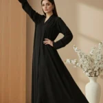 TikTok Front Open Ajooba Abaya – Raisin Black