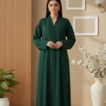 TikTok Front Open Ajooba Abaya – Forest Green