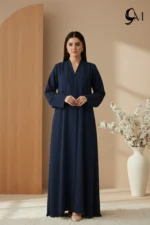 TikTok Front Open Ajooba Abaya – Oxford Blue