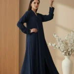 TikTok Front Open Ajooba Abaya – Oxford Blue
