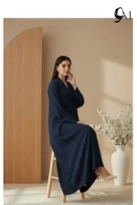TikTok Front Open Ajooba Abaya – Oxford Blue