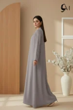 TikTok Front Open Ajooba Abaya – Dove Grey