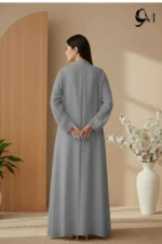 TikTok Front Open Ajooba Abaya – Medium Grey