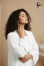 Double Layer Crinkle Zoom Abaya – White