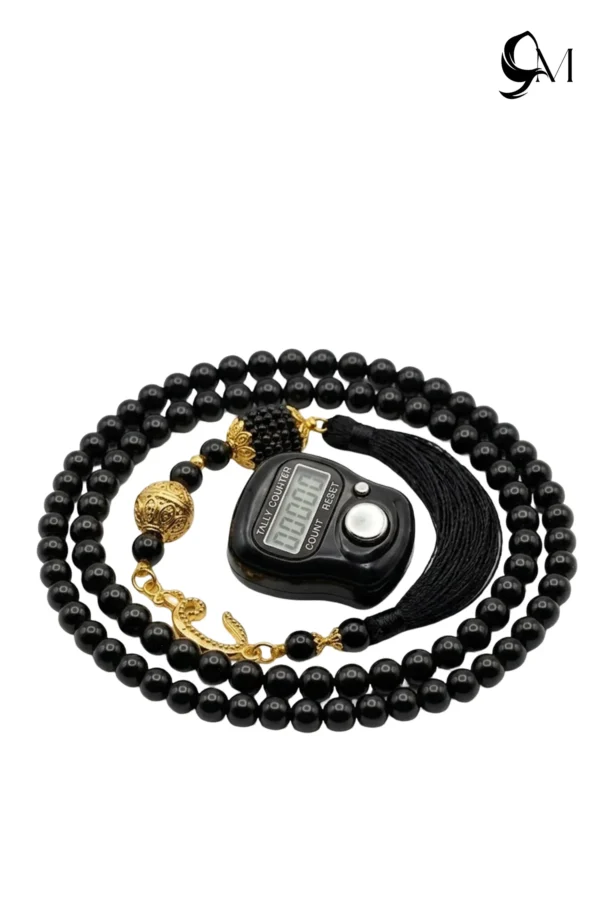 Black Digital & Bead Tasbeeh