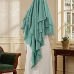 seafoam green 3 layer khimar