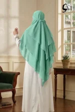 seafoam green 3 layer khimar