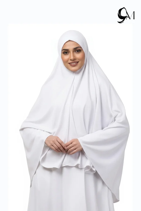 white Simple Hijab