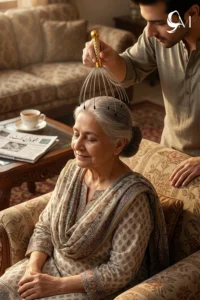 relaxing head massage