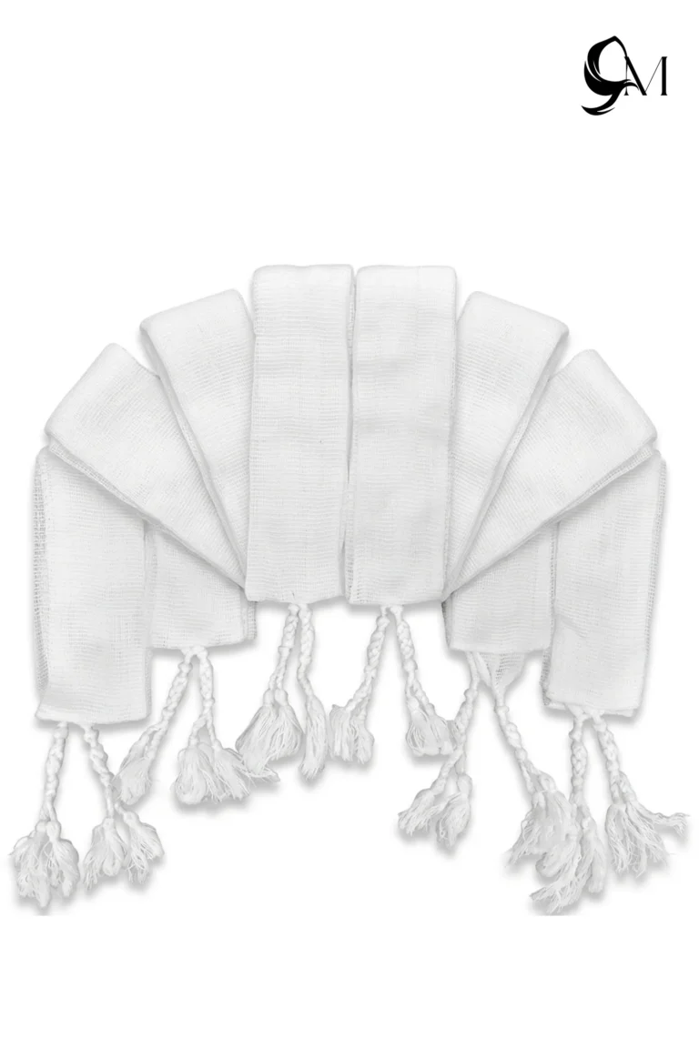 Thick White Cotton Azarband – Shalwar Nara