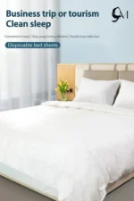 Disposable Travel Bedding Set – Bed Sheet, Quilt Cover & Pillow Cover, Single Bed Size, Hygienic Single Use Bedding, Hajj & Umrah Essentials, Portable Travel Bedding Kit - Image 3
