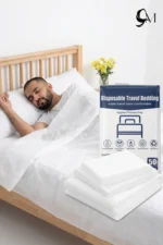 Disposable Travel Bedding Set – Bed Sheet, Quilt Cover & Pillow Cover, Single Bed Size, Hygienic Single Use Bedding, Hajj & Umrah Essentials, Portable Travel Bedding Kit - Image 2