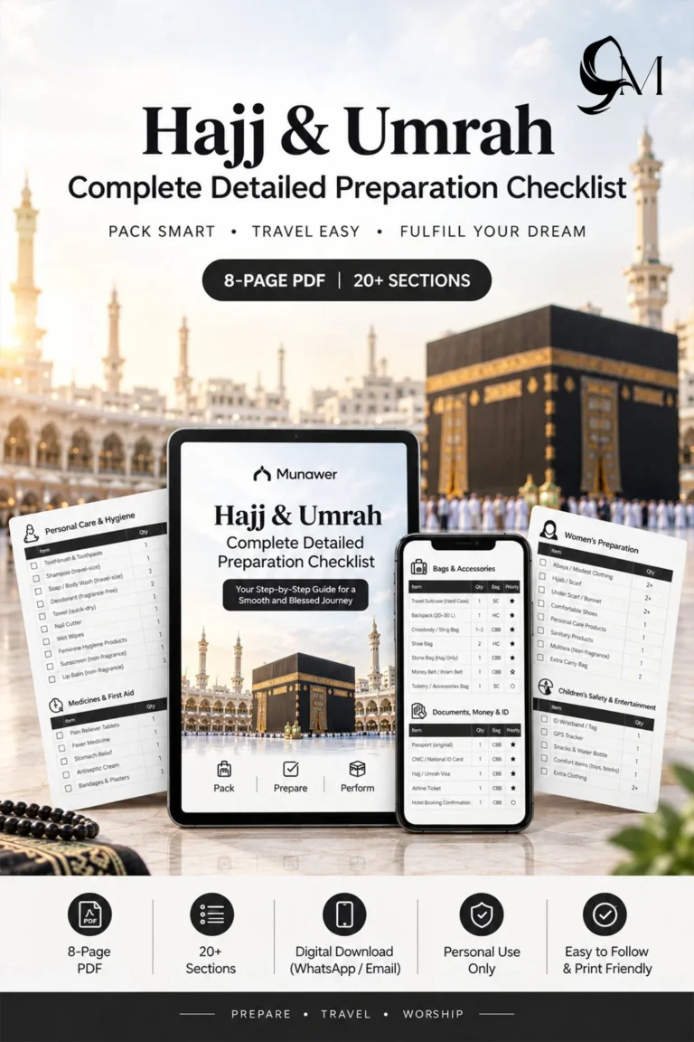 Hajj Umrah Packing List